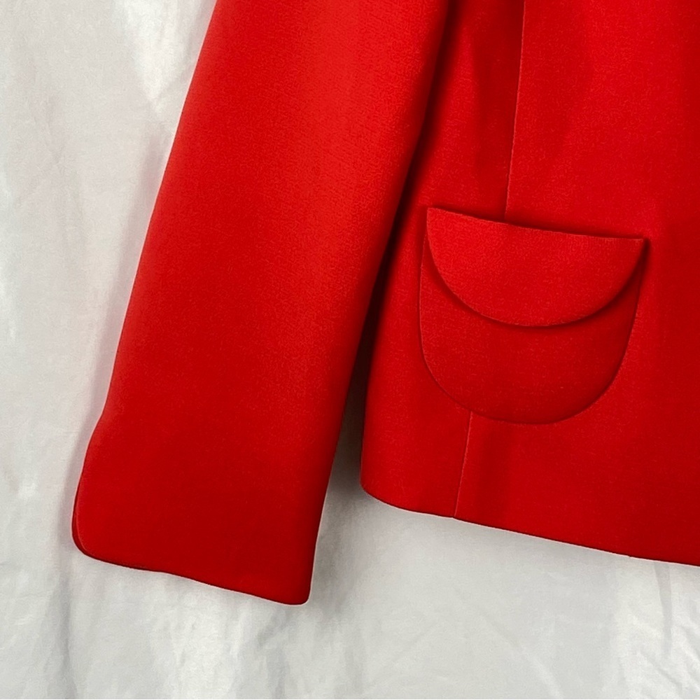 Kasper Size 8 Red Suit Blazer Jacket Open Front Separate Coat Women - Picture 8 of 16